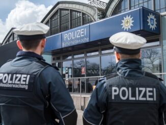 Streife der Bundespolizei vor Sicherheitswache